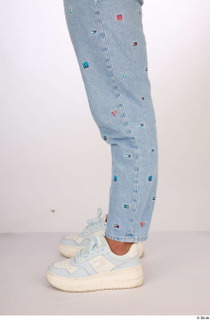 Jimena blue embellished jeans calf casual dressed lace-up sneakers 0003.jpg